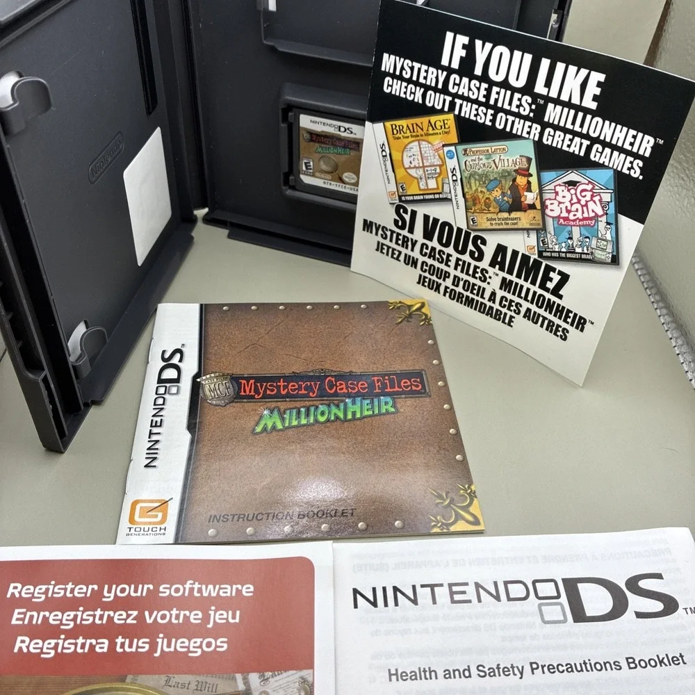 Mystery Case Files MillionHeir Nintendo DS Game CIB NTR-YFCE-USA Hidden Object